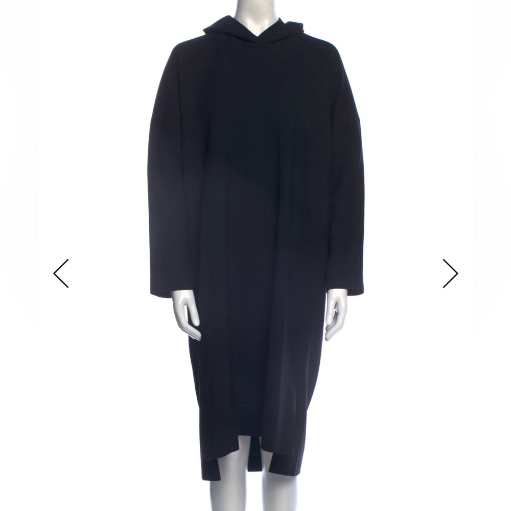 Enfold Black Hooded Midi Shift Dress